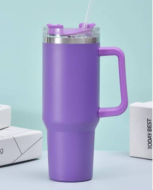 Premium Insulated Mega Mug with Handle & Straw – 40oz Leakproof Tumbler - DailyMart™