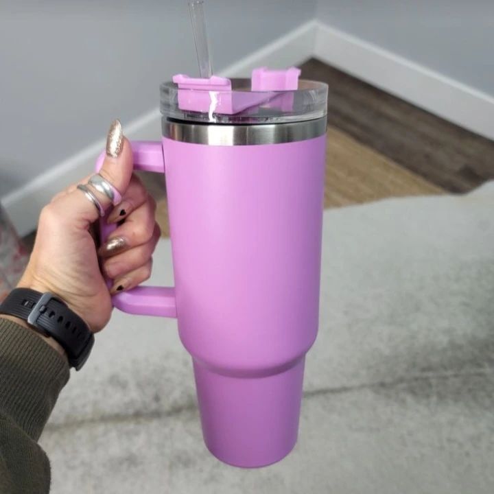 Premium Insulated Mega Mug with Handle & Straw – 40oz Leakproof Tumbler - DailyMart™