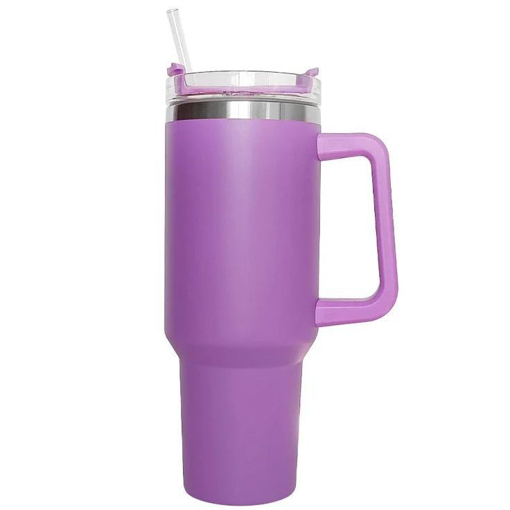 Premium Insulated Mega Mug with Handle & Straw – 40oz Leakproof Tumbler - DailyMart™