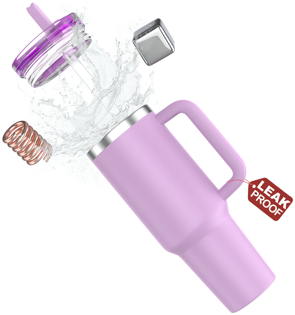 Premium Insulated Mega Mug with Handle & Straw – 40oz Leakproof Tumbler - DailyMart™